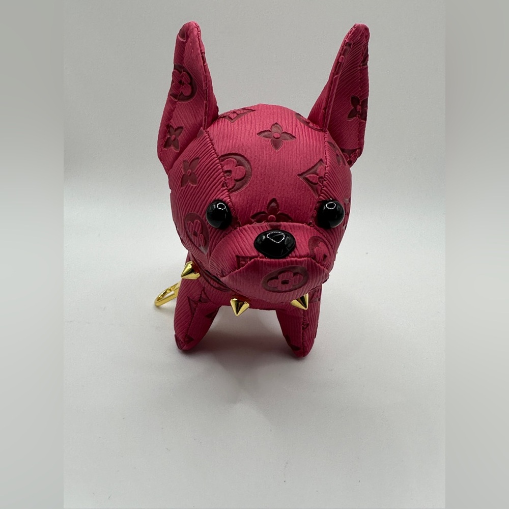 Luxury Pink Dog Charm with Gold Accents - Picture 2 of 4